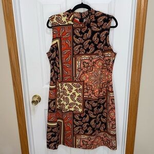 NWOT - Sharagano Mock Neck Paisley Sleeveless Sheath Dress, Size 14W
